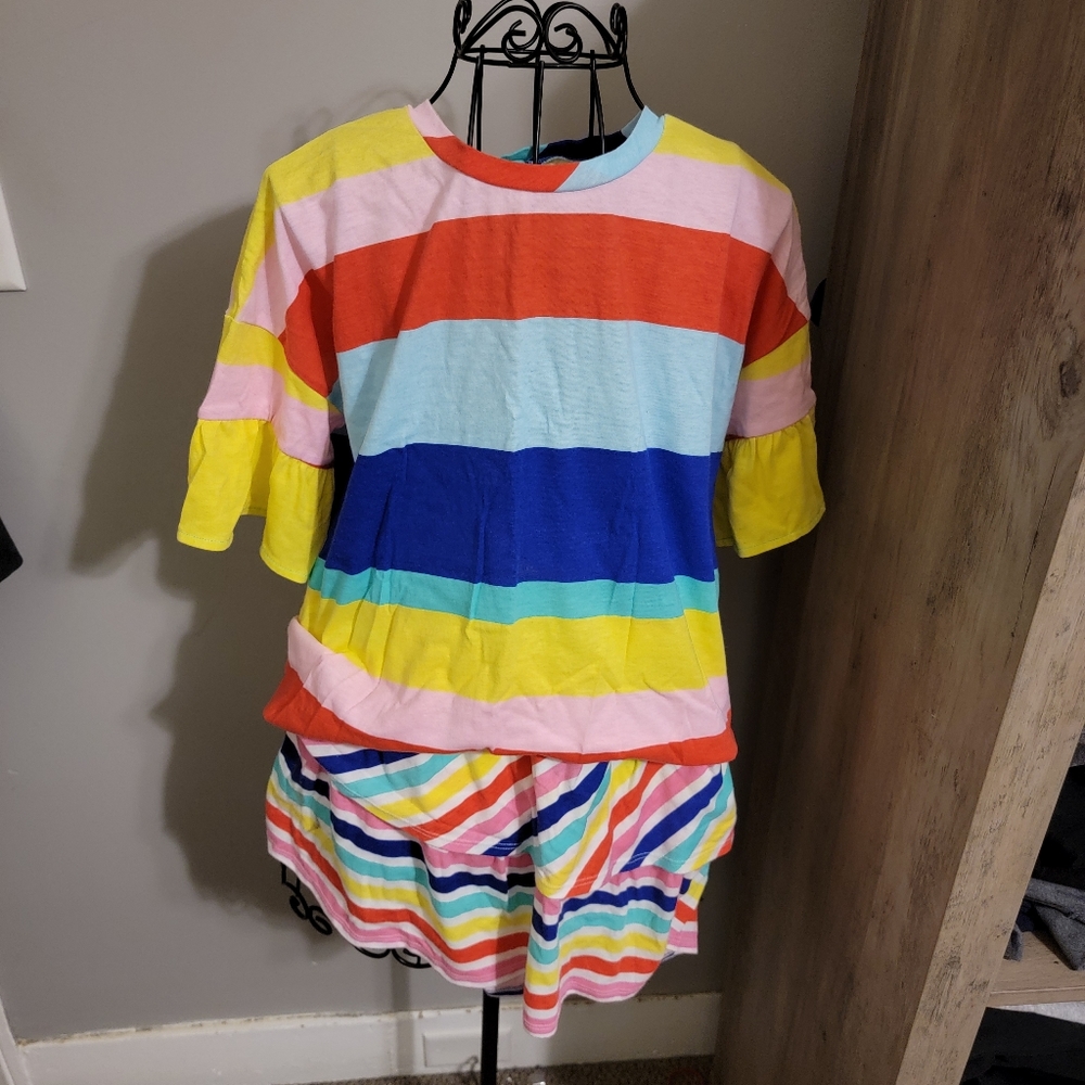 Bright Colored shirt and skirt!